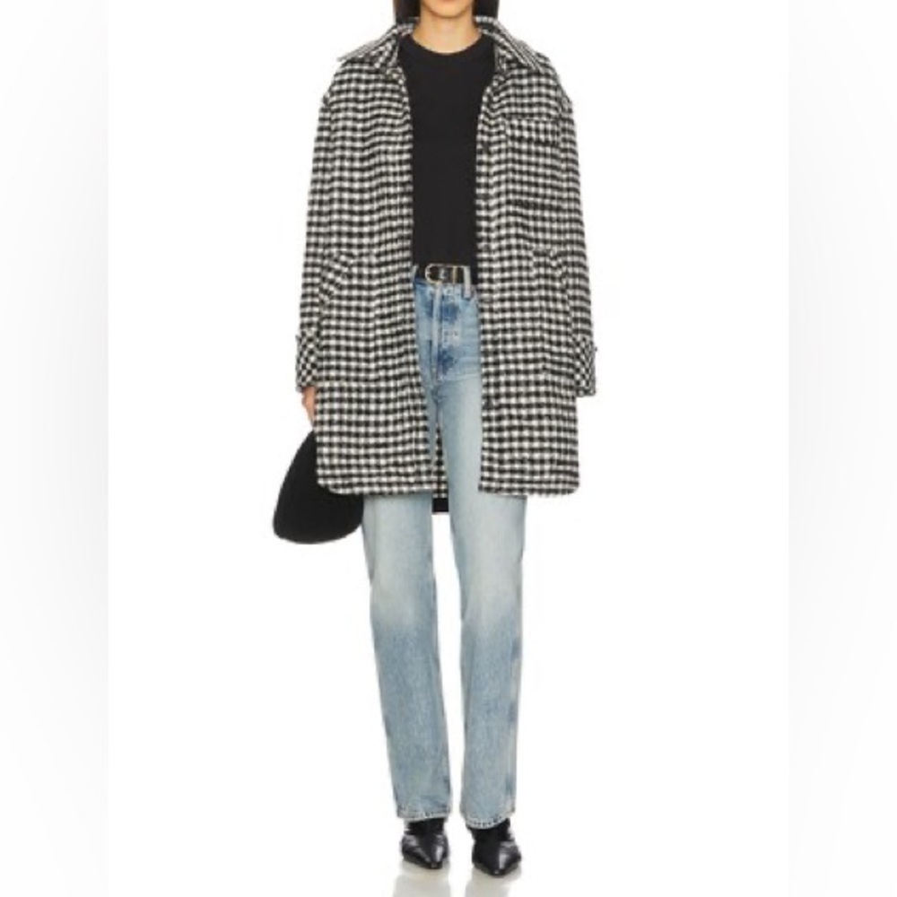 Free People We The Free Get Around Houndstooth Oversized Shirt Jacket Size XS - Picture 3 of 13